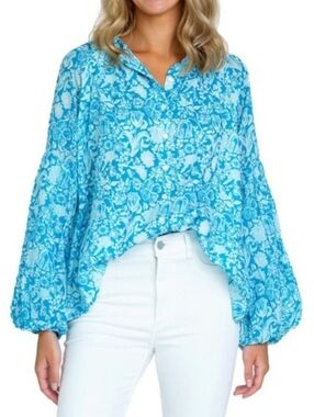 Olivia James The Label Emory Blouse Top Shirt Floral Print Bohemian Sz XS